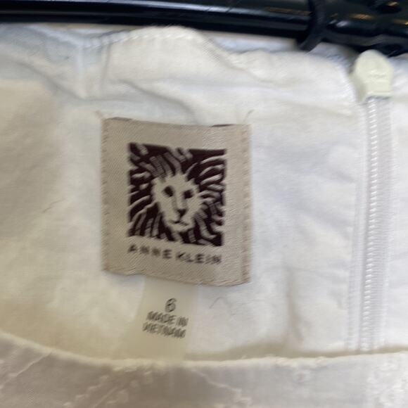 Anne Klein Lightweight Cotton Sleeveless Midi Dress Chevron Pattern EUC Sz 6 - Picture 4 of 12